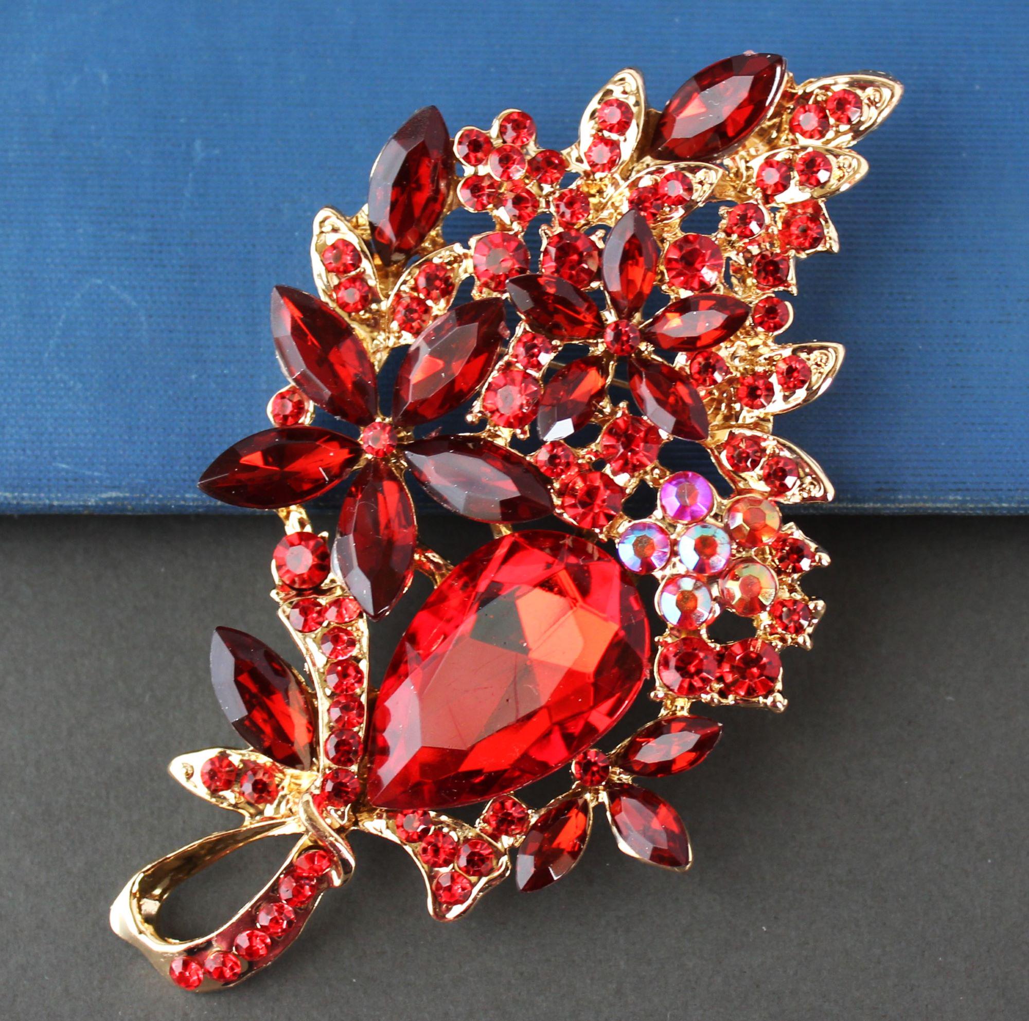 Broche USA étoile Argent Avec Strass - Accessoire Mariage, Fête, Style Cristal