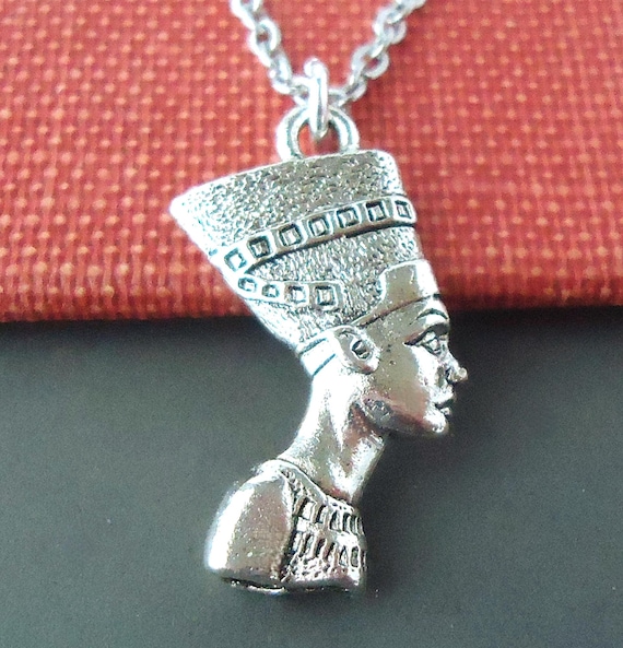 Pendentif Ancien égyptien Reine Néfertiti En Or Rose 14K – Vintage Nettoyé