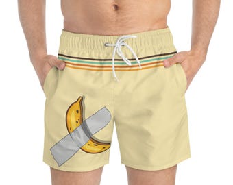 Banana With Duct Tape Swim Trunks, Summer Pool Wear, Fun Beach Shorts, Original Design Tom Dewar Spring 2025