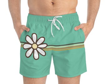 Florale Badehose, Sommer Strand Shorts, Urlaubs Bademode, Pool Party Ausrüstung, Original Kunstwerk von Tom Dewar Frühling 2025