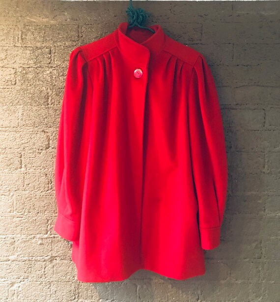 Vintage Red Worumbo Cape Coat