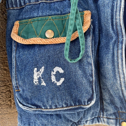 Vintage Street shops Worn Denim Jacket Plaid Patchwork