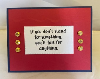 Stand for Something quote blank notecard