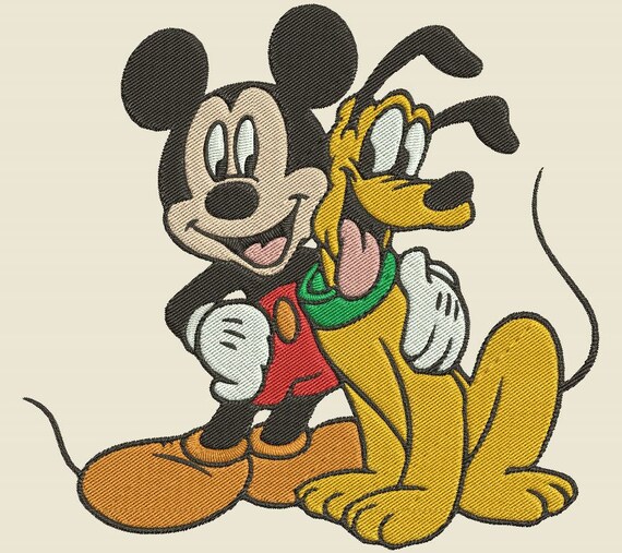 Mickey And Pluto Disney Embroidery Design Etsy
