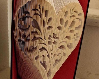Flower Heart Cut and Fold Book Folding Pattern