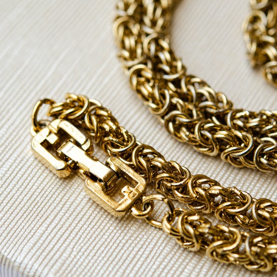 Vintage GIVENCHY Long Necklace Gold Givenchy Gold Collar Necklace