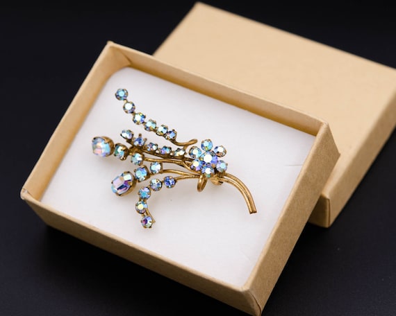 Aurora borealis brooch Vintage spray brooch Coat b