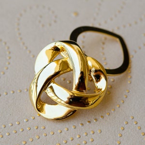 Vintage Gold Scarf Ring Clip Polished Loveknot Jewelry