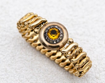 Vintage Carmen sweetheart expansion bracelet Yellow citrine engagement bracelet November birthstone Small wrist bracelet