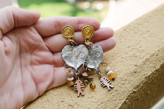 Tricolor earrings deals