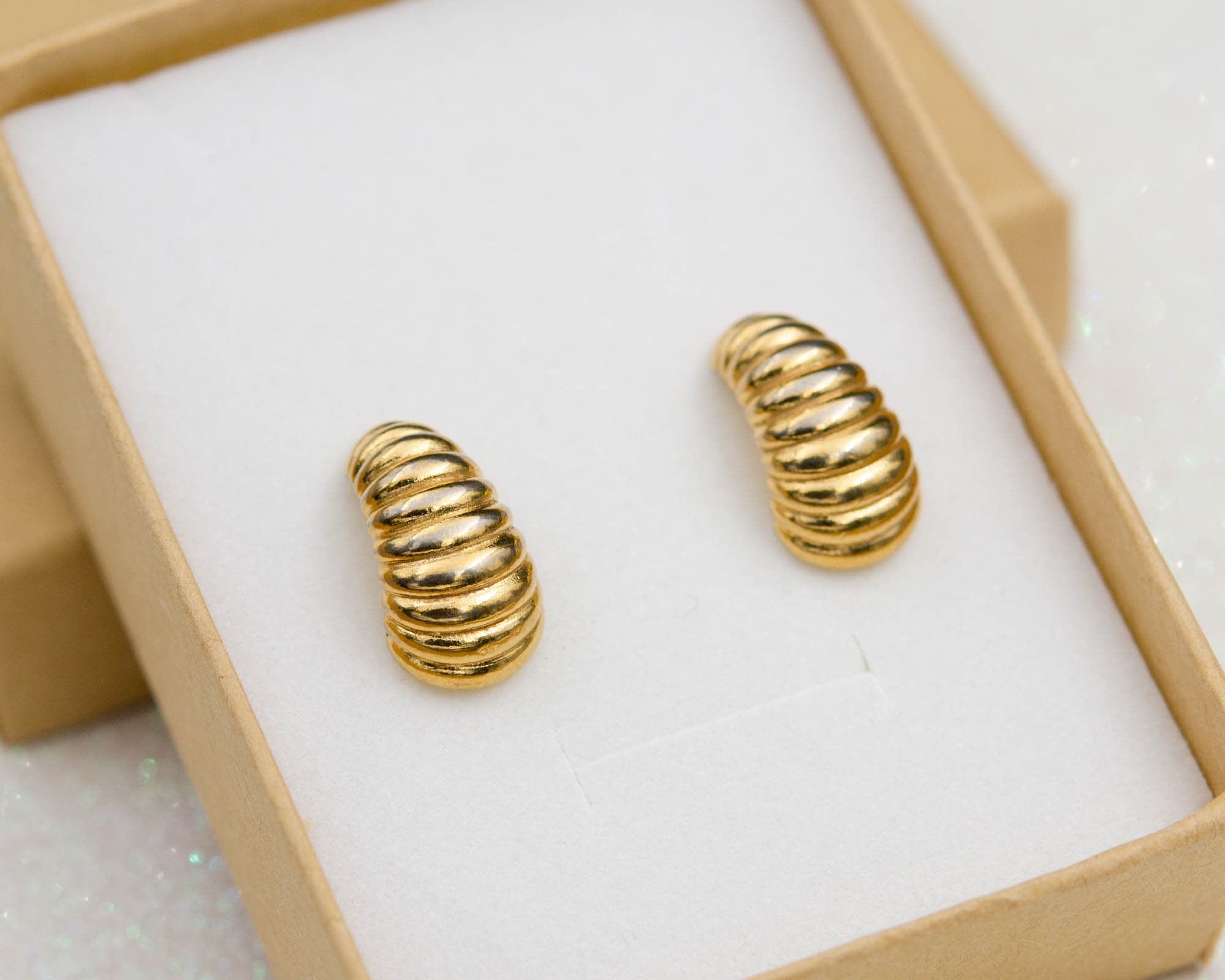 vintage gold shrimp earrings