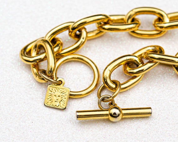 Vintage Anne Klein necklace Gold lion head neckla… - image 5