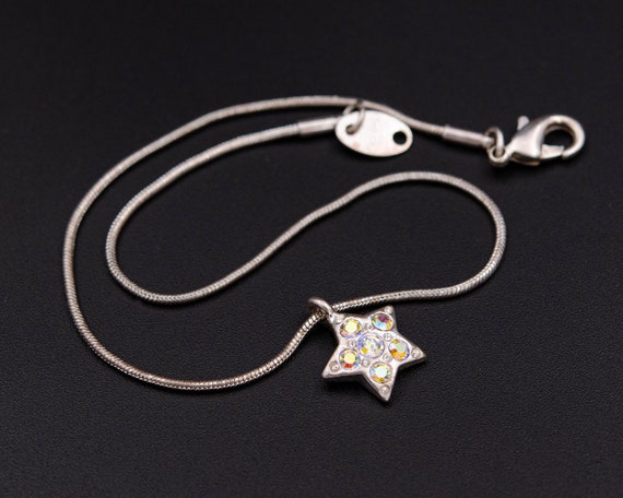 Vintage Avon anklet bracelet Silver star ankle br… - image 5