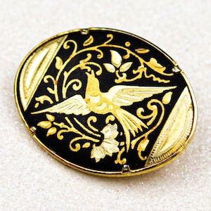 Vintage Spanish Damascene brooch Swallow brooch Spanish mom gift