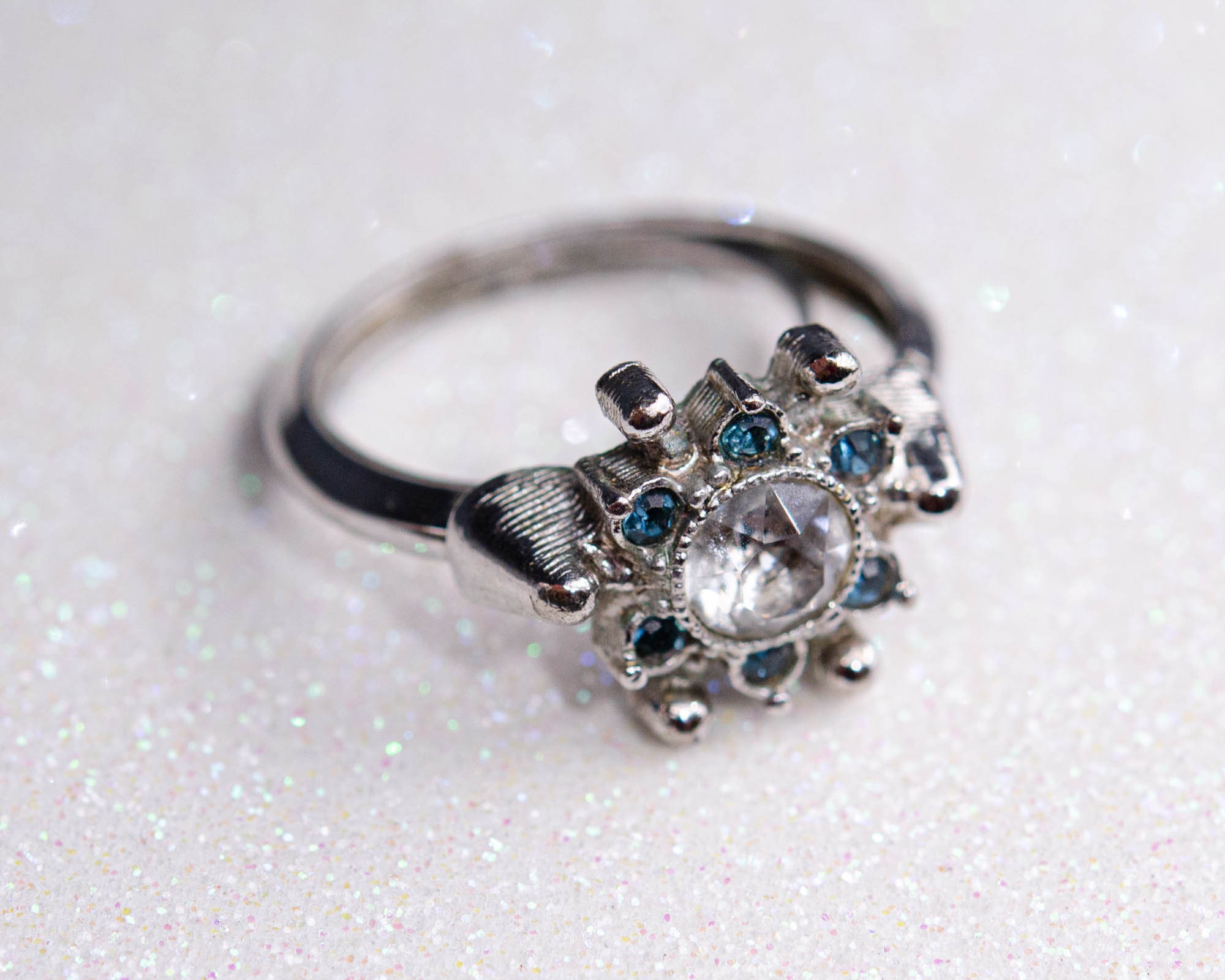 Vintage AVON silver ring Blue topaz birthstone ring Silver | Etsy