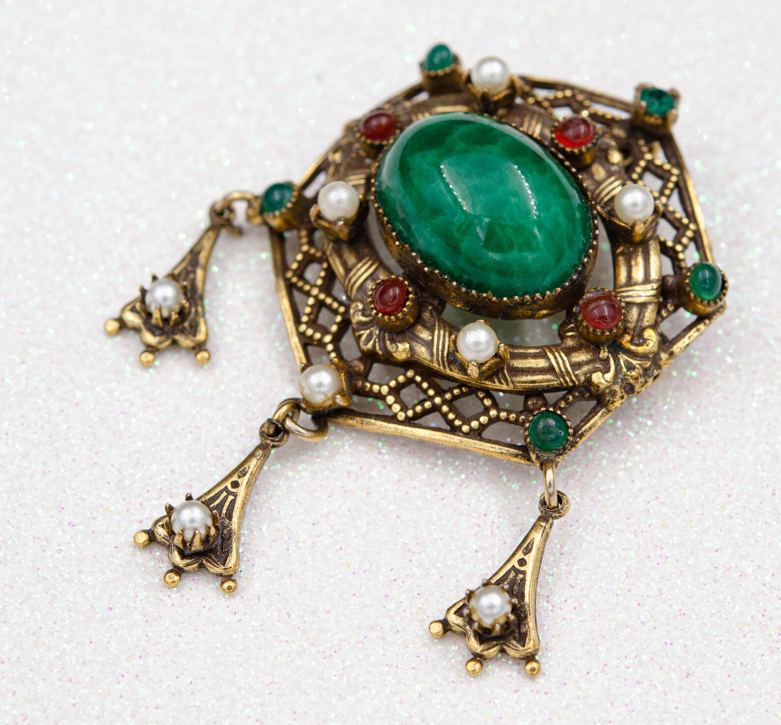 Vintage Original by Robert brooch Peking glass jewelry Etsy