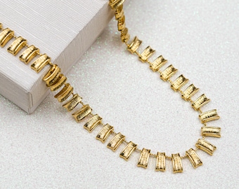 Vintage Napier necklace Gold fringe choker Adjustable short necklace Gold waterfall choker