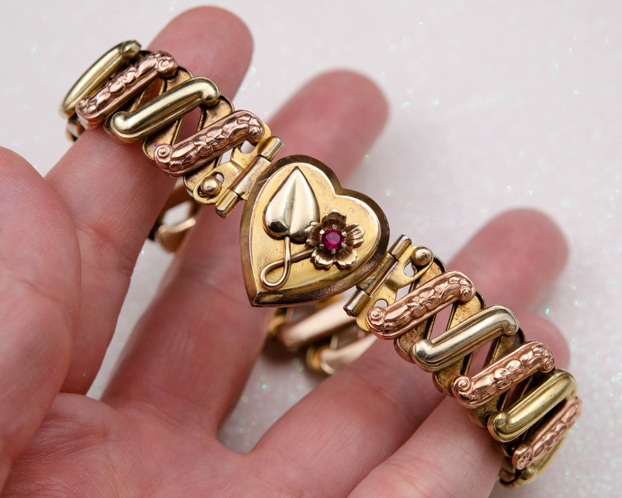 Antique heart bracelet Sweetheart expansion bracelet Small Etsy