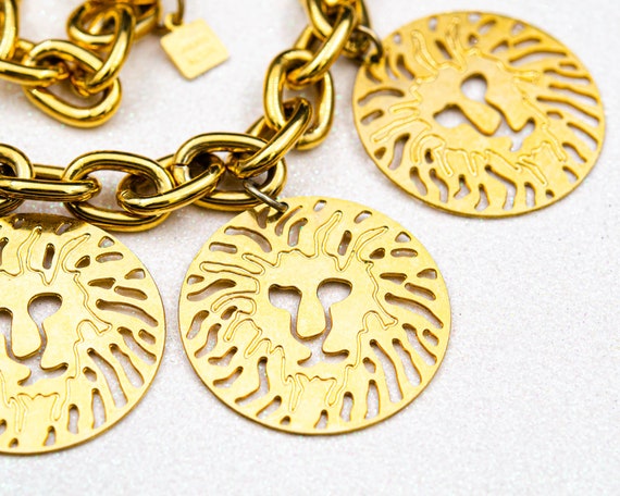 Vintage Anne Klein necklace Gold lion head neckla… - image 6