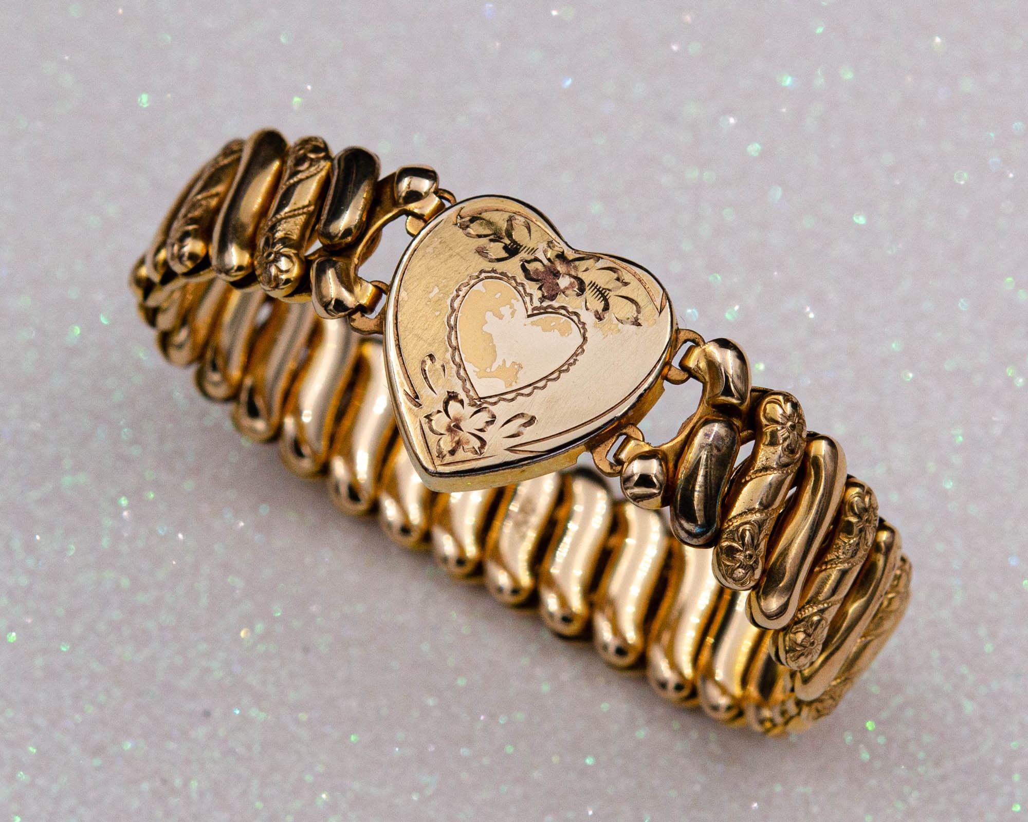 Sweetheart expansion bracelet Antique heart bracelet Small Etsy
