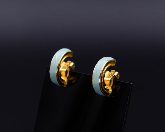Enamel huggie earrings Thin hoop earrings Non pier