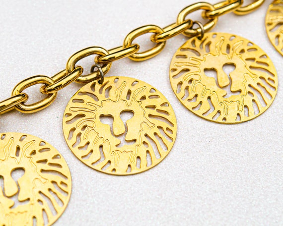 Vintage Anne Klein necklace Gold lion head neckla… - image 8