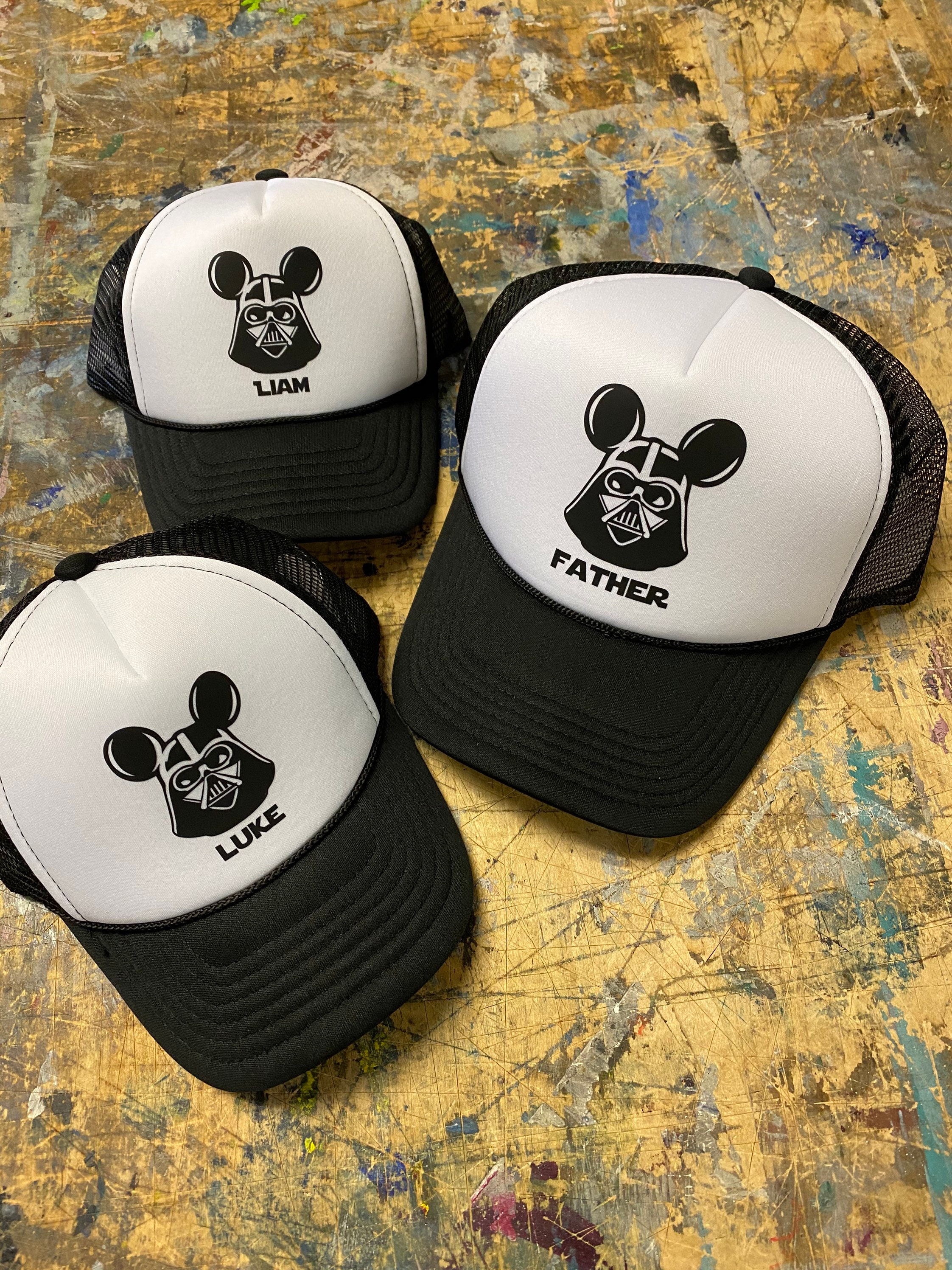 Disney Darth Mickey Trucker Hats Dad 