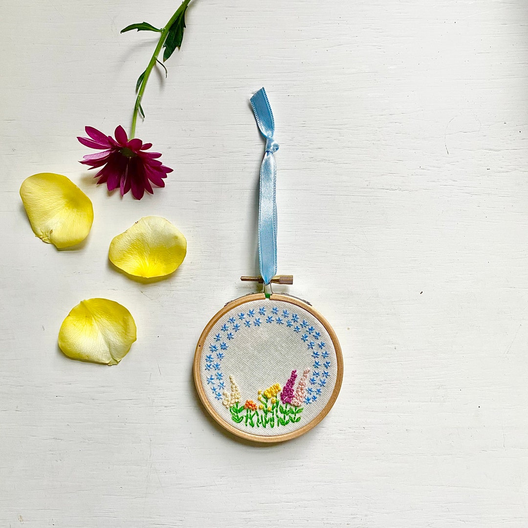 Floral Hoop Art | Hand Embroidered | Flowers | Embroidery Art | Wall ...