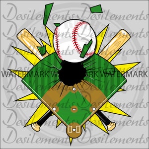 Baseball Clip Art, Baseball Clipart, Digital Art, PNG files, tshirt design, Print on Demand clipart, Commercial license, extended license