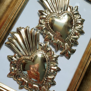 Golden Sacred Heart Earrings.