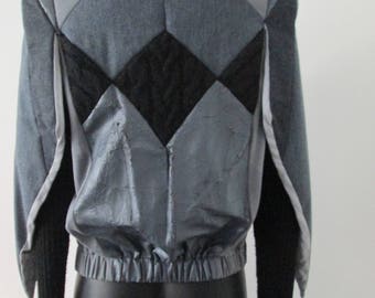 Handmade Patchwork Cape-jacket--Unique piece--recycled materials