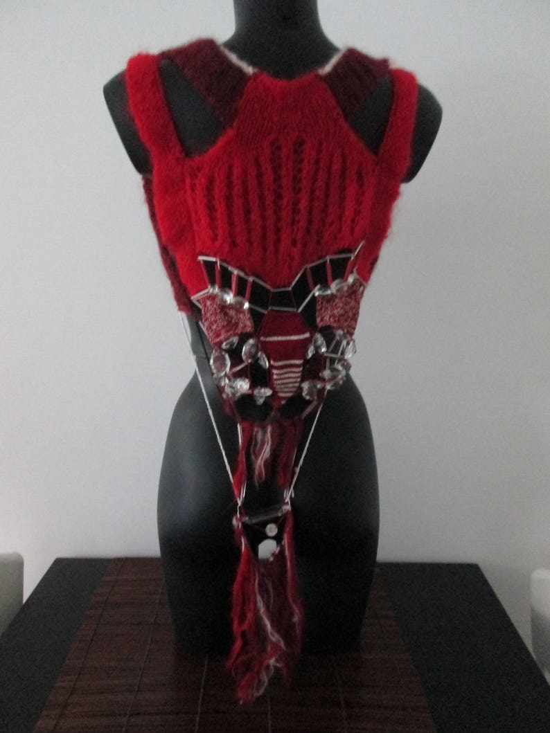 Veste en tricot faite à la main Jewelpièce unique image 1