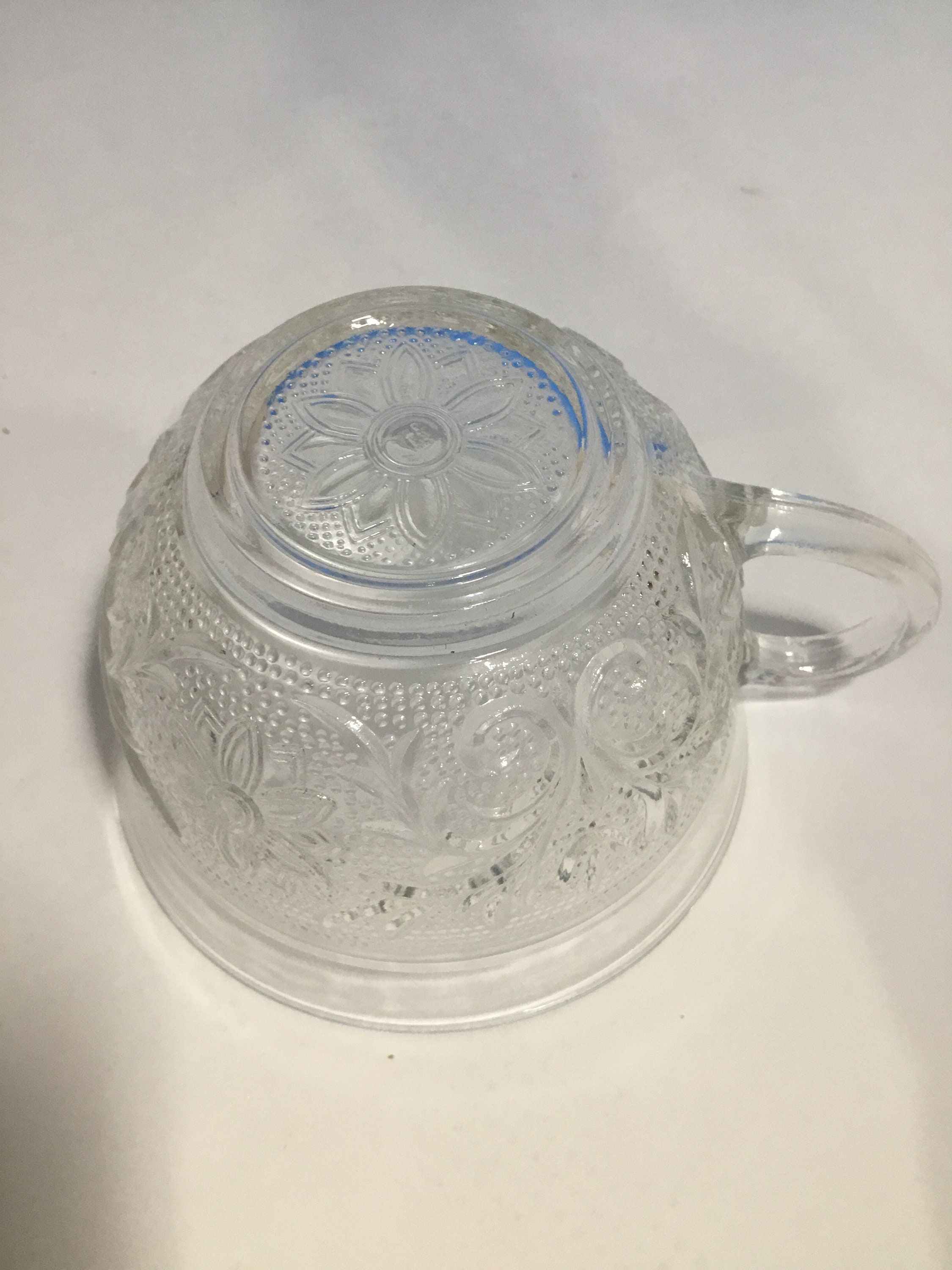 Vintage Clear Glass Luncheon Plates With Cups/set of 3 Etsy