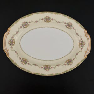 Noritake 16 X 12 Oval Serving Platter/Japan Vintage Hand Painted