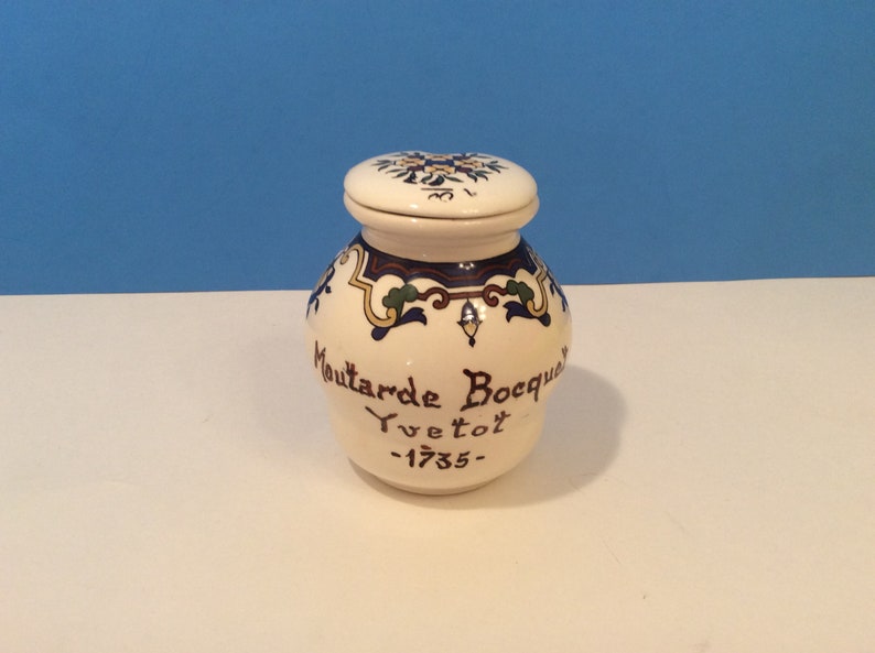 Vintage French Mustard Jar Moutarde Boequet Yvette 1735