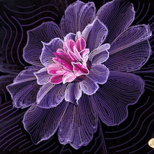 Kraalborduurpakket Aquarelbloem Violet mystieke bloem Handwerkpakket Bloemen Kraalwerk Handborduurwerk Kralenpatroon Borduurschema