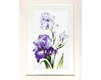Cross Stitch Kit Irises Counted Cross Stitch Luca-S Flower stitching Hand embroidery Modern cross stitch Floral cross stitch Home wall decor