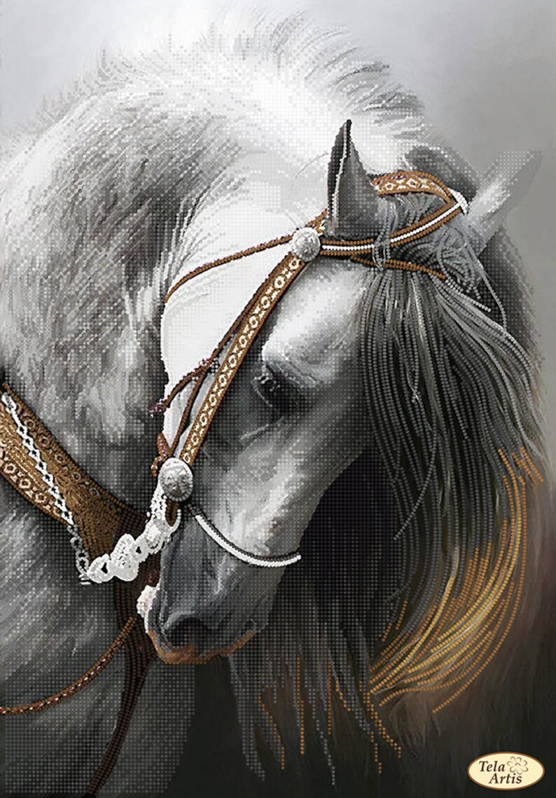 Bead Embroidery Kit Horse Needlework Kit Beadwork Hand Etsy