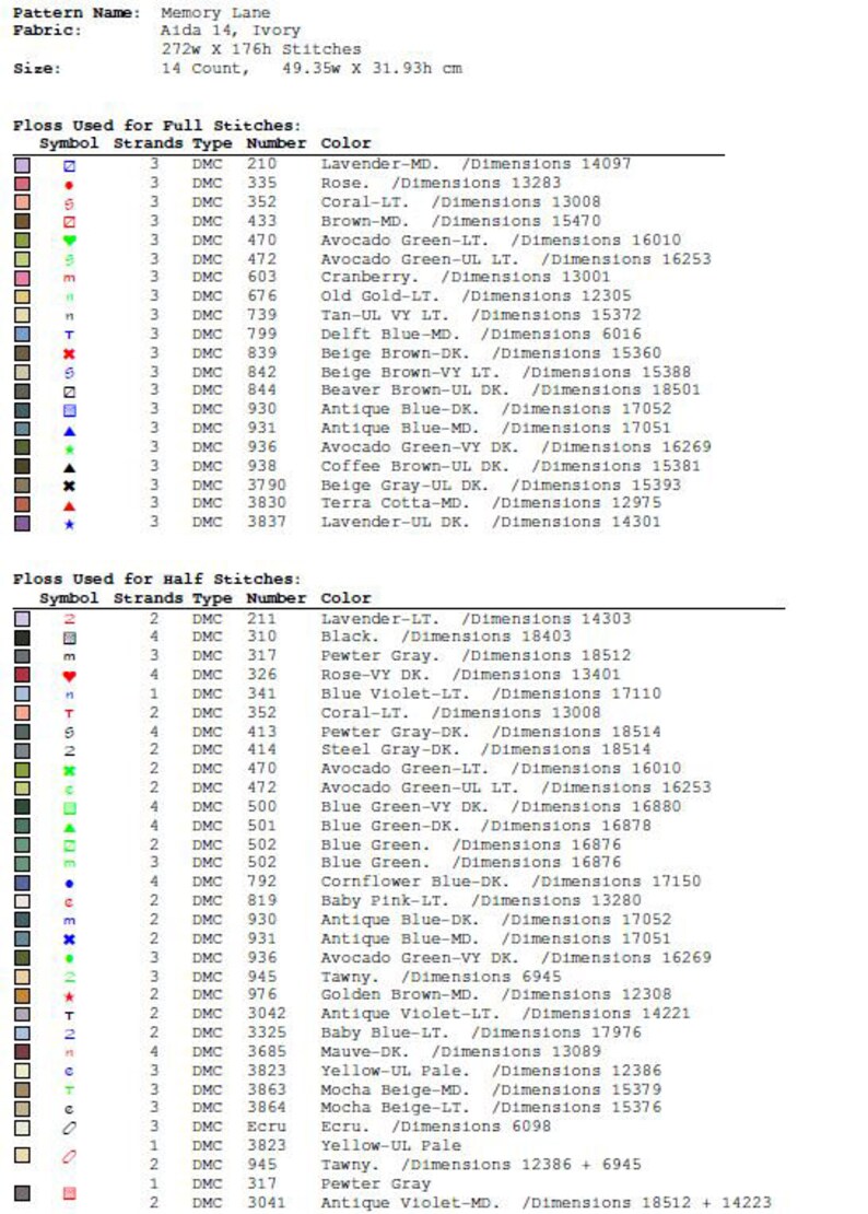 Memory Lane Counted Cross Stitch Pattern Summer Flowers - Etsy