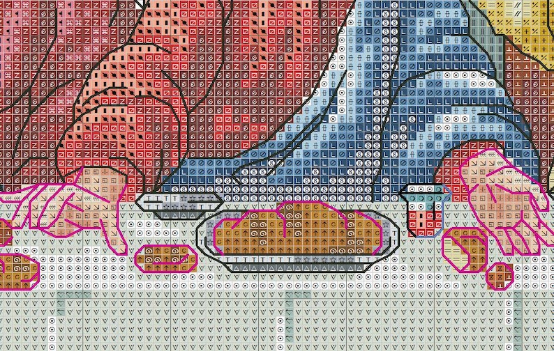 Cross Stitch Pattern The Last Supper Digital Pattern Modern Wall Decor People Pattern Hand Embroidery Needlepoint Chart Jesus Religion chart image 6