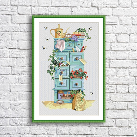 Gardening Chest Cross Stitch Pattern Digital Pattern Modern Etsy