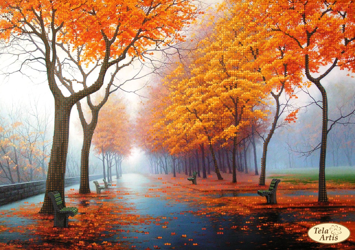 Luca 刺繍クロスステッチキット Village landscape クロスステッチキット 風景 秋の通販 クロスステッチ キット