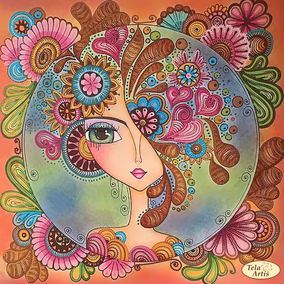 Girl Bead Embroidery kit Soul mirror DIY Needlework Kit Beadwork Hand  embroidery Stitching decor Beading pattern Embroidery beads