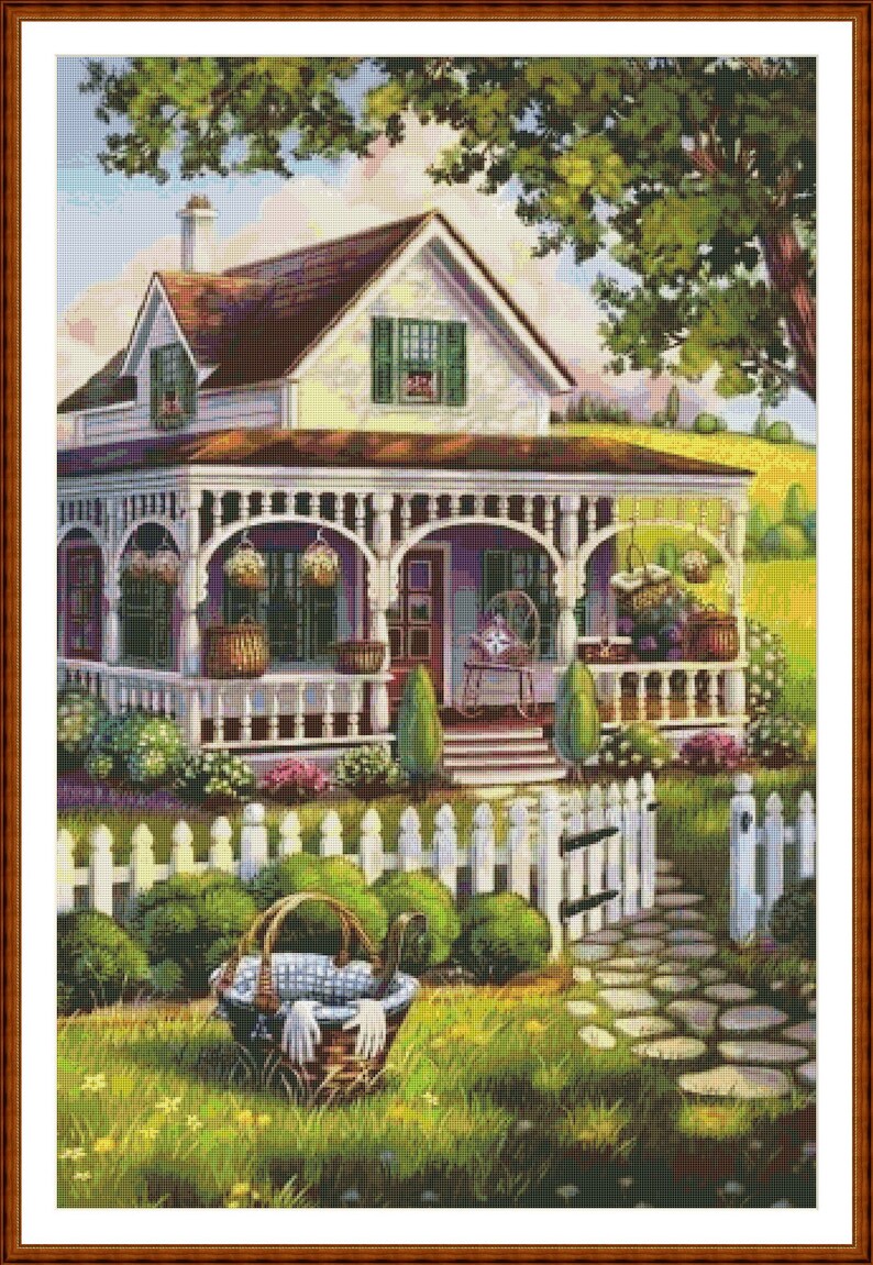 Sweet Home Counted Cross Stitch Pattern Victorian Cottage Etsy