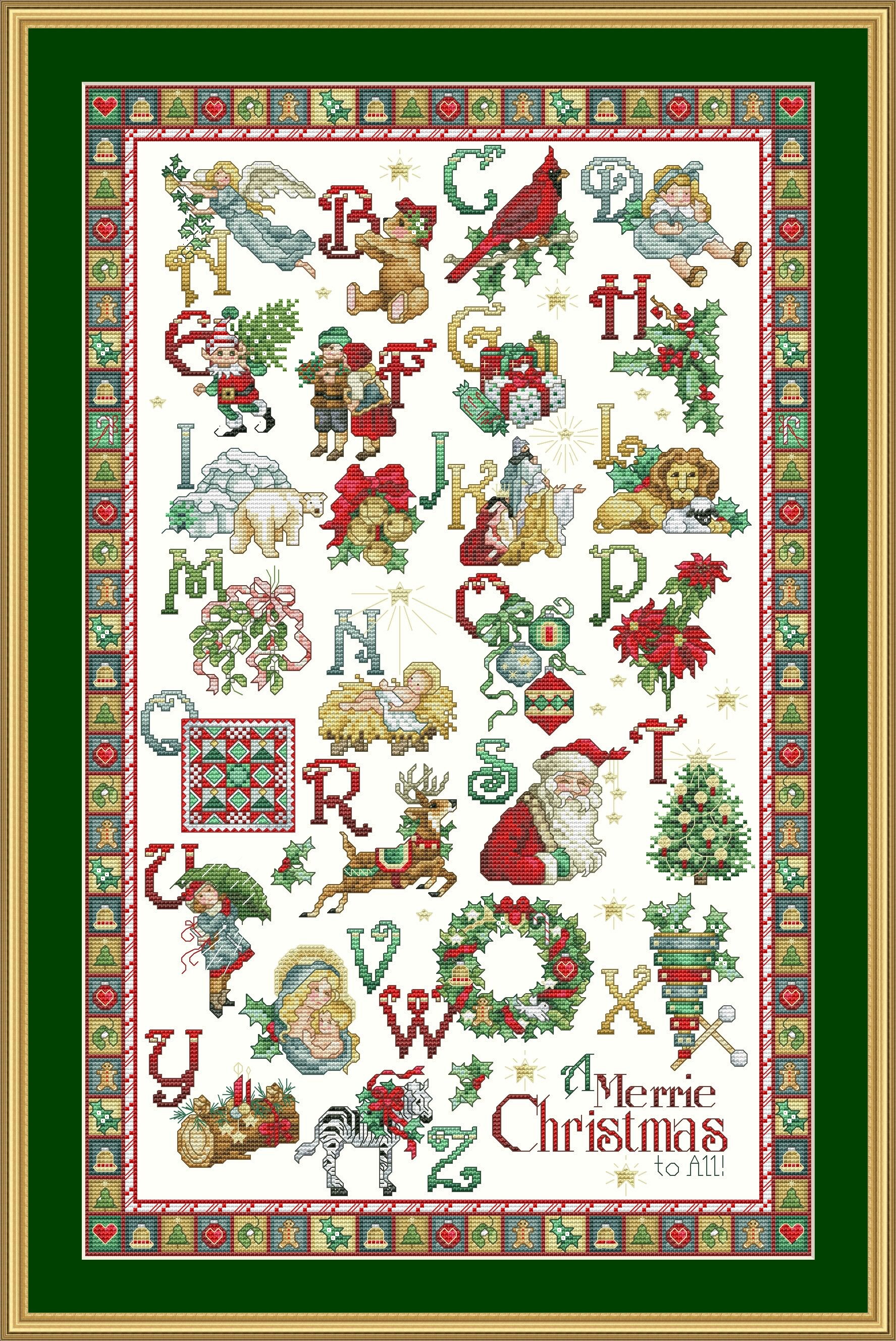 Christmas Alphabet Cross Stitch Pattern Modern Embroidery - Etsy France