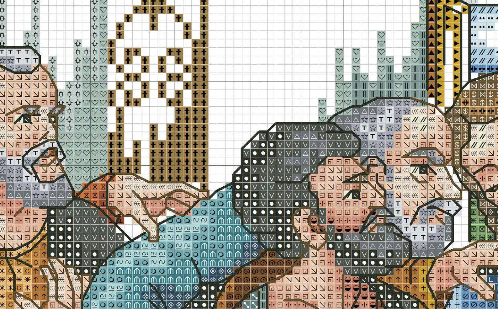 Cross Stitch Pattern the Last Supper Digital Pattern Modern Etsy