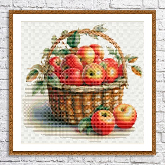 完成品】果物のある静物 クロスステッチ