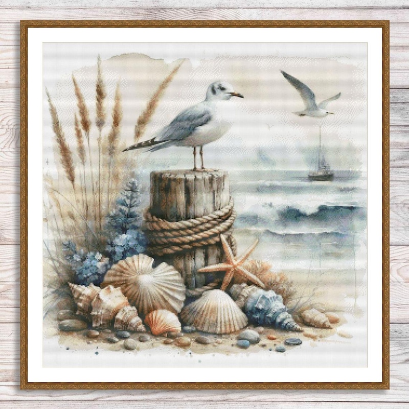 Seashell Cross Stitch - Etsy