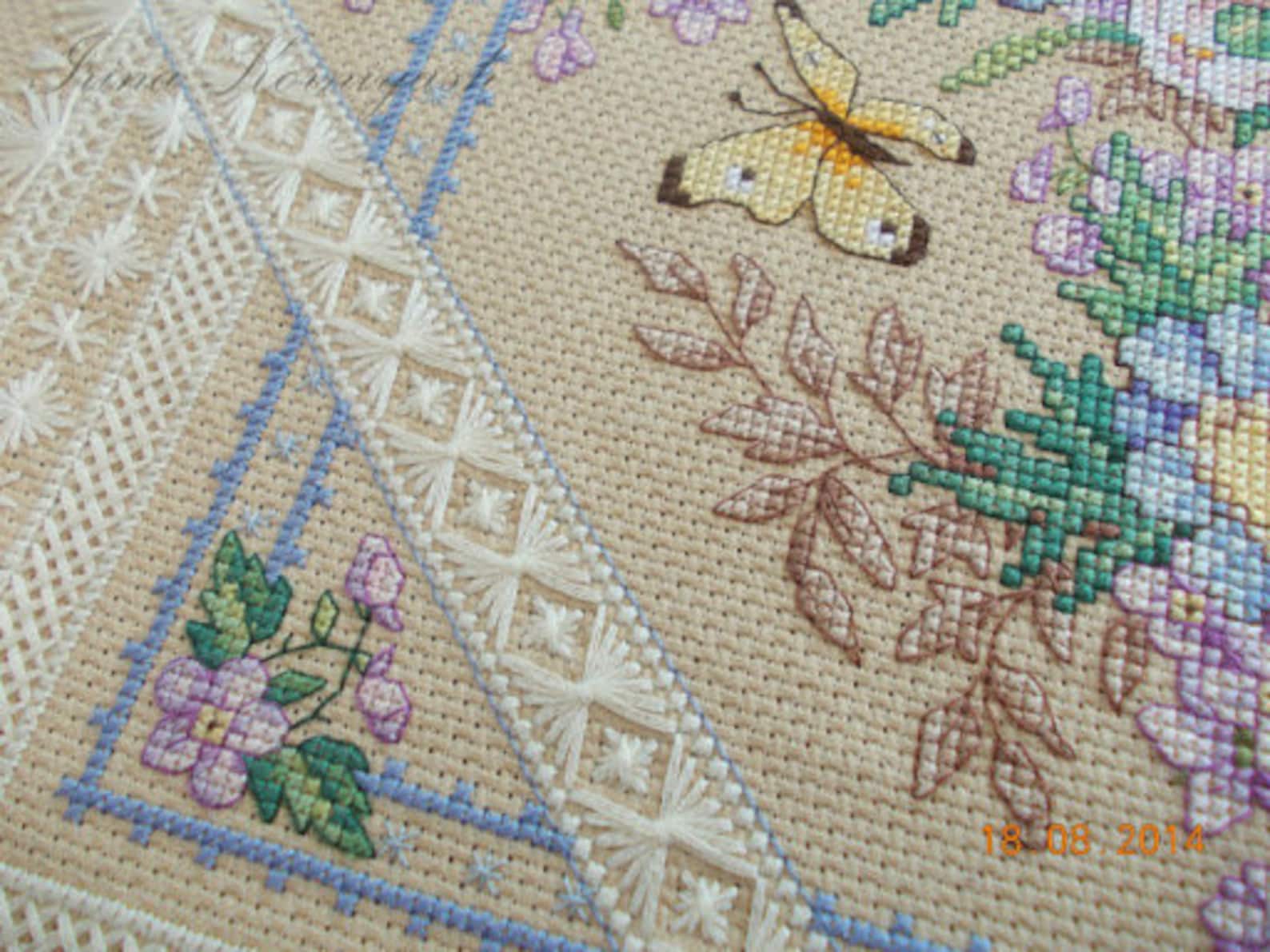Flowers and Lace Cross Stitch Pattern PDF Digital Pattern Etsy