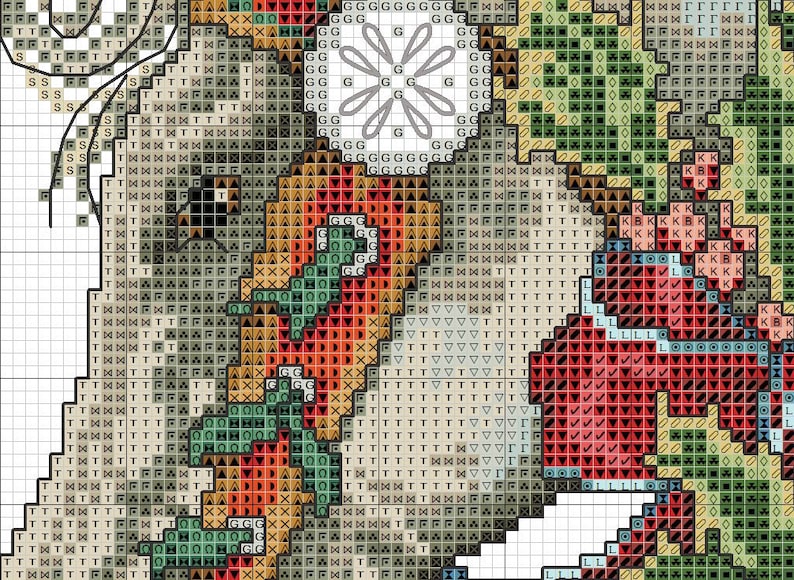 Holly Horse Christmas Stocking Counted Cross Stitch Pattern Etsy